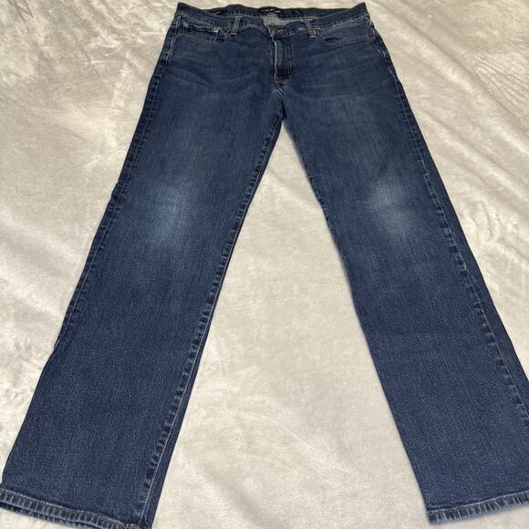 Lucky Brand Jeans Mens 36x32 Blue Denim 363 Vintage Straight Casual Stretch Flex - Picture 1 of 14